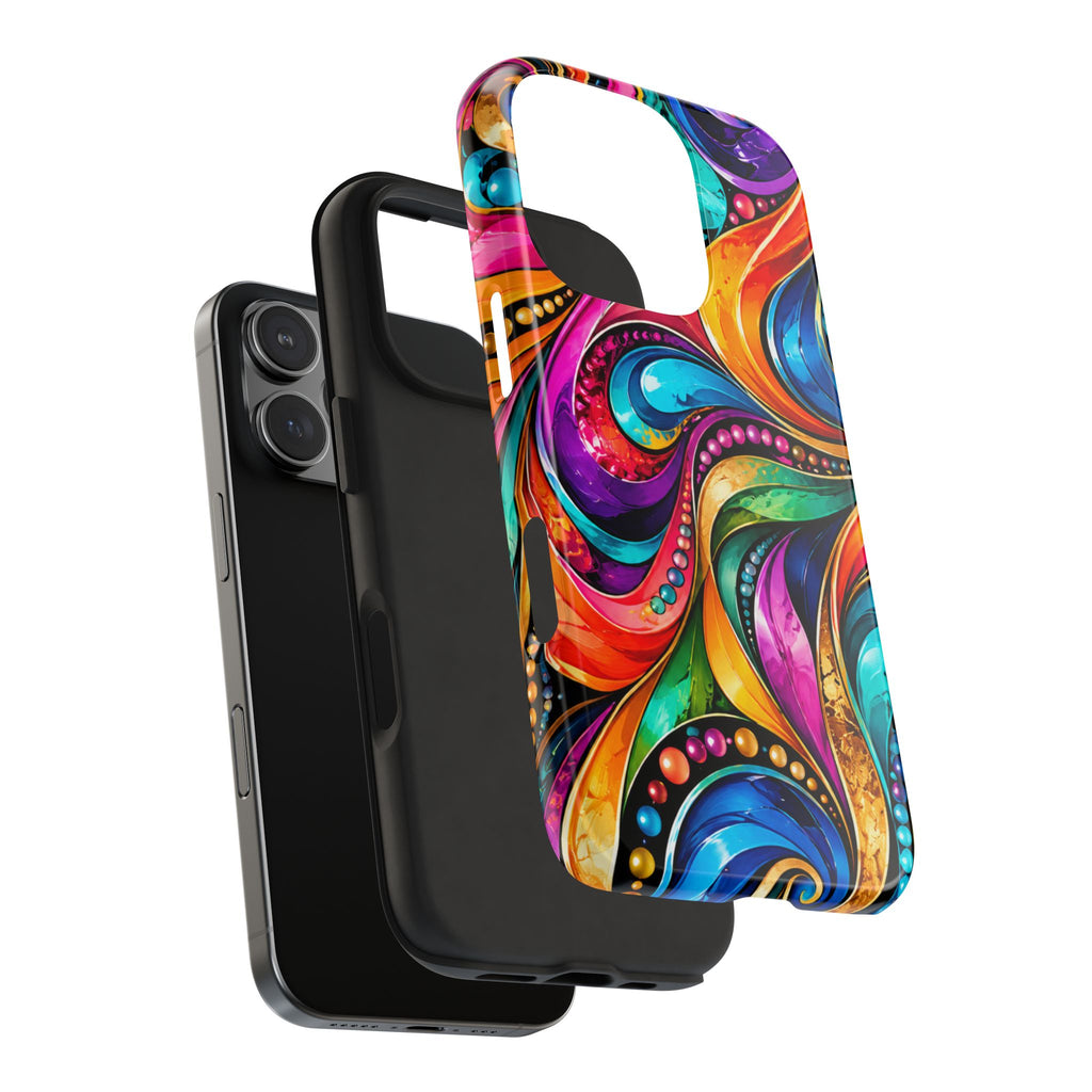 Colorful Swirl Tough Phone Case — Vibrant Abstract Protective Cover