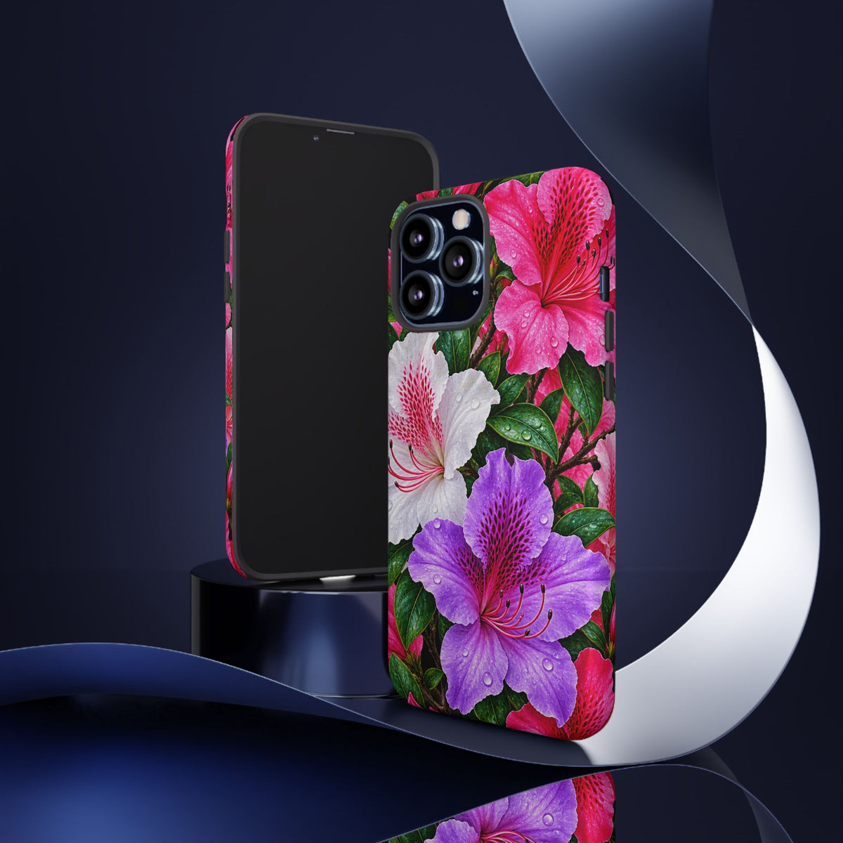 Floral Azalea Phone Case — Vibrant Pink & Purple Blossom Protection