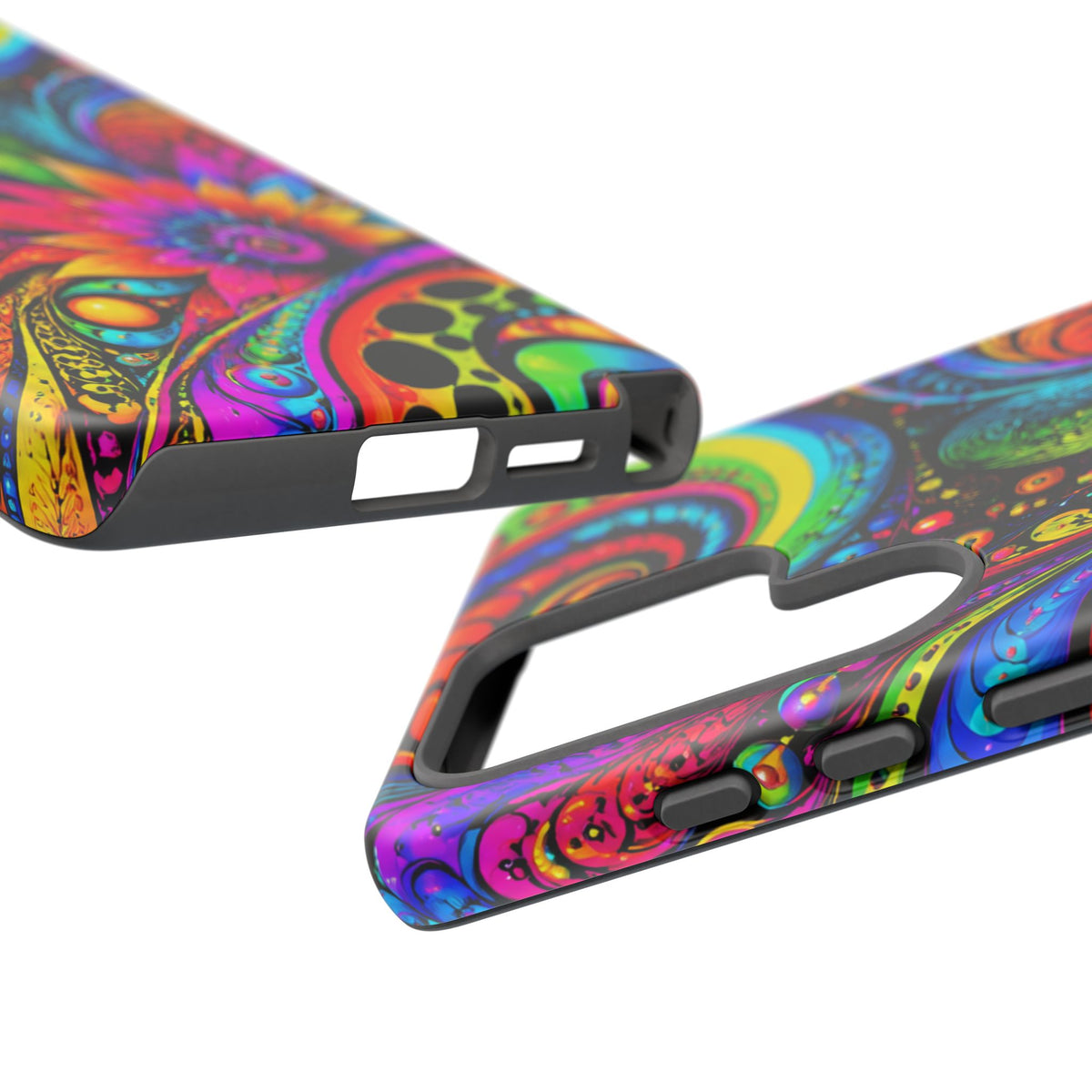 Psychedelic Floral Phone Case — Vibrant Swirl Tough Protective Cover