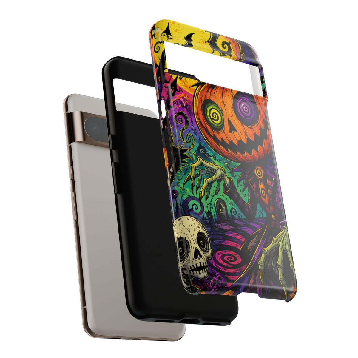 Halloween Pumpkin Skull Phone Case — Psychedelic Jack-o'-Lantern Tough Case