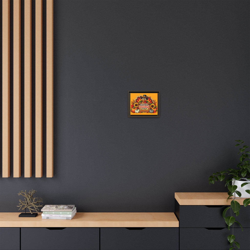 Thankful & Stuffed Turkey Matte Canvas Wall Art