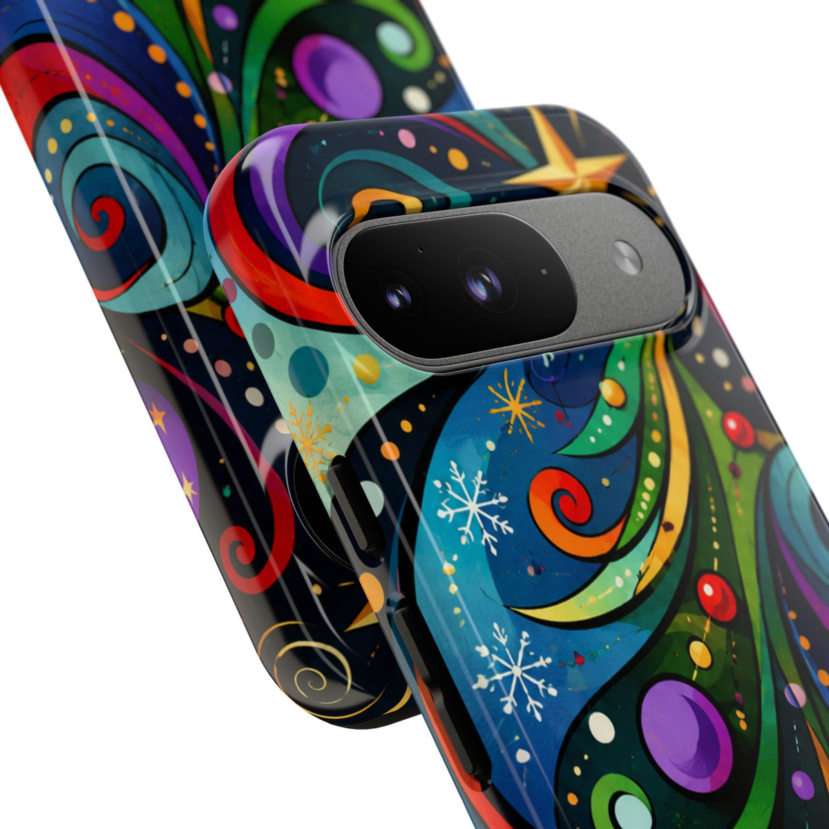 Colorful Swirl Christmas Tree Tough Phone Case