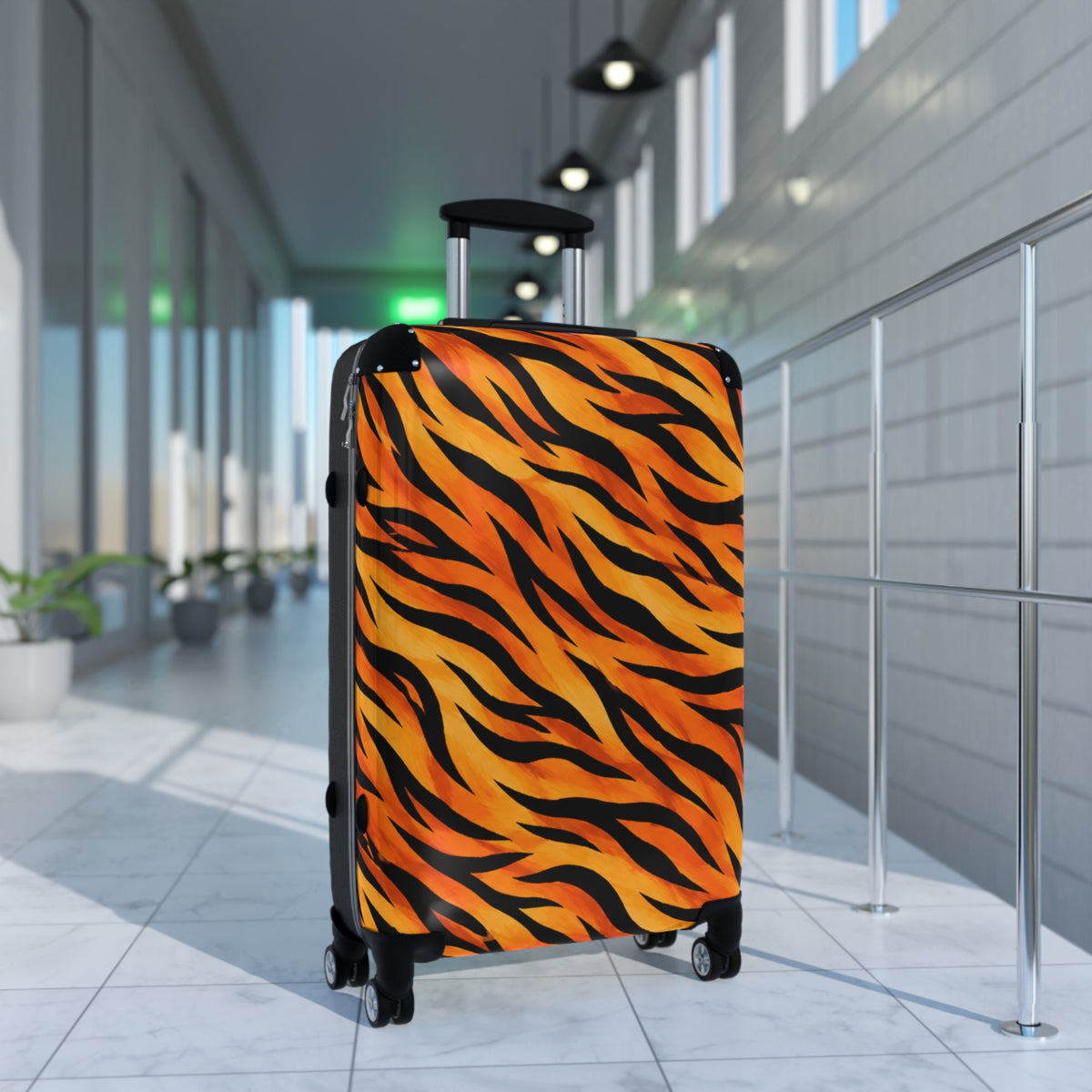 Tiger Stripe Carry-On Suitcase – Bold Orange Animal Print Luggage