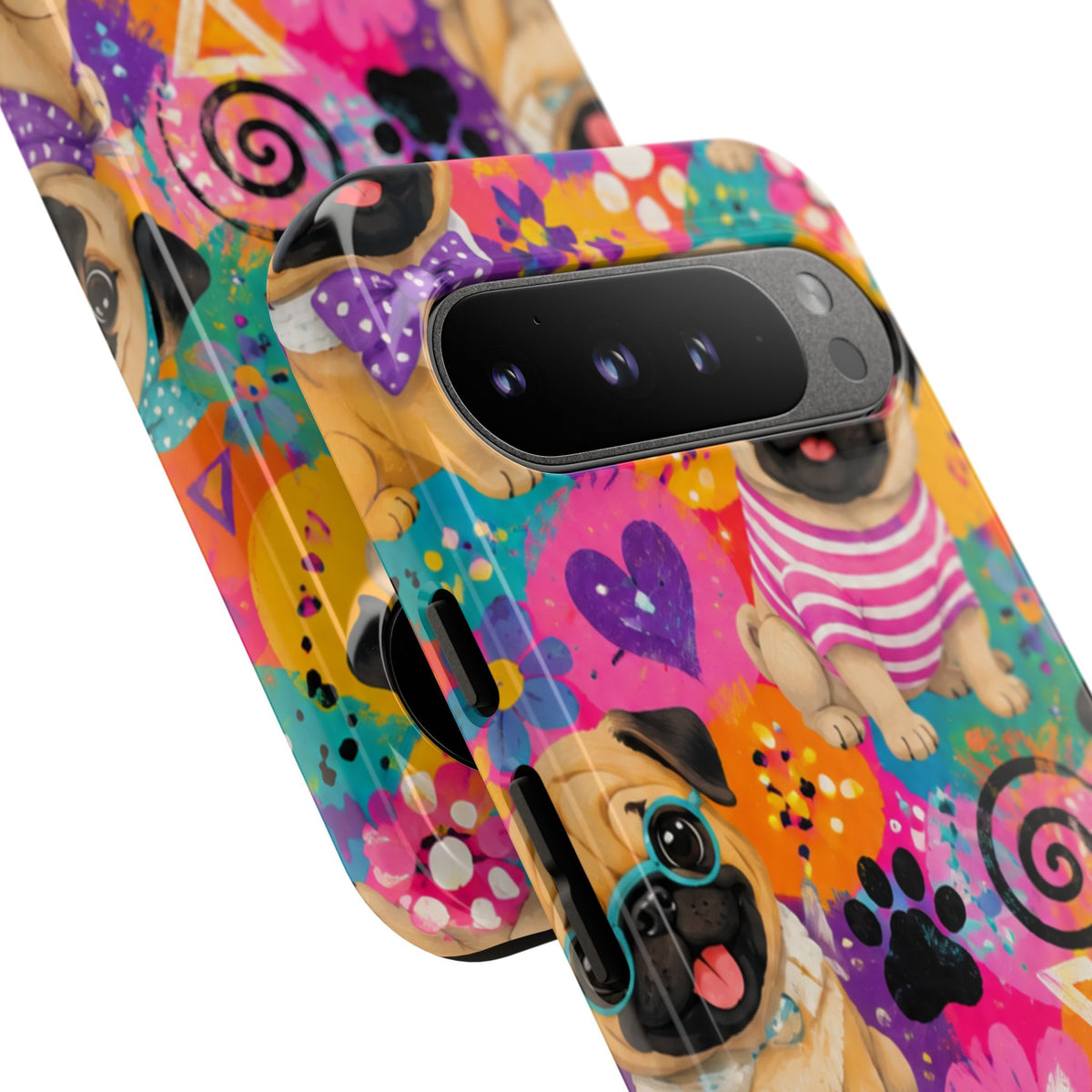 Pug Pop Art Phone Case — Colorful Pug Pattern Tough Case