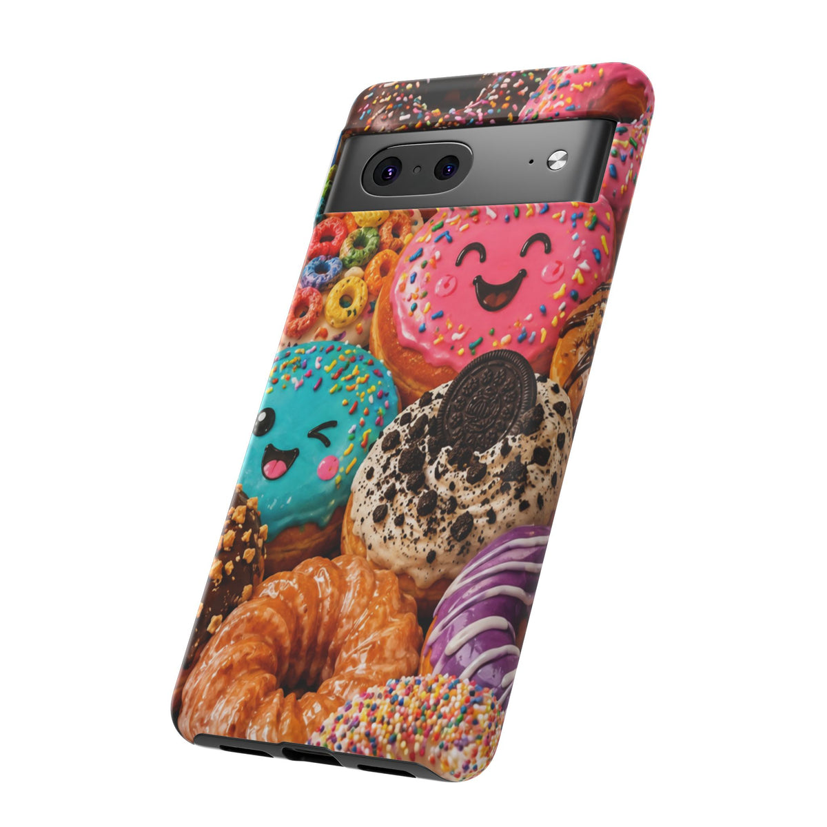 Donut Smile Tough Phone Case — Cute Colorful Desserts Protective Cover