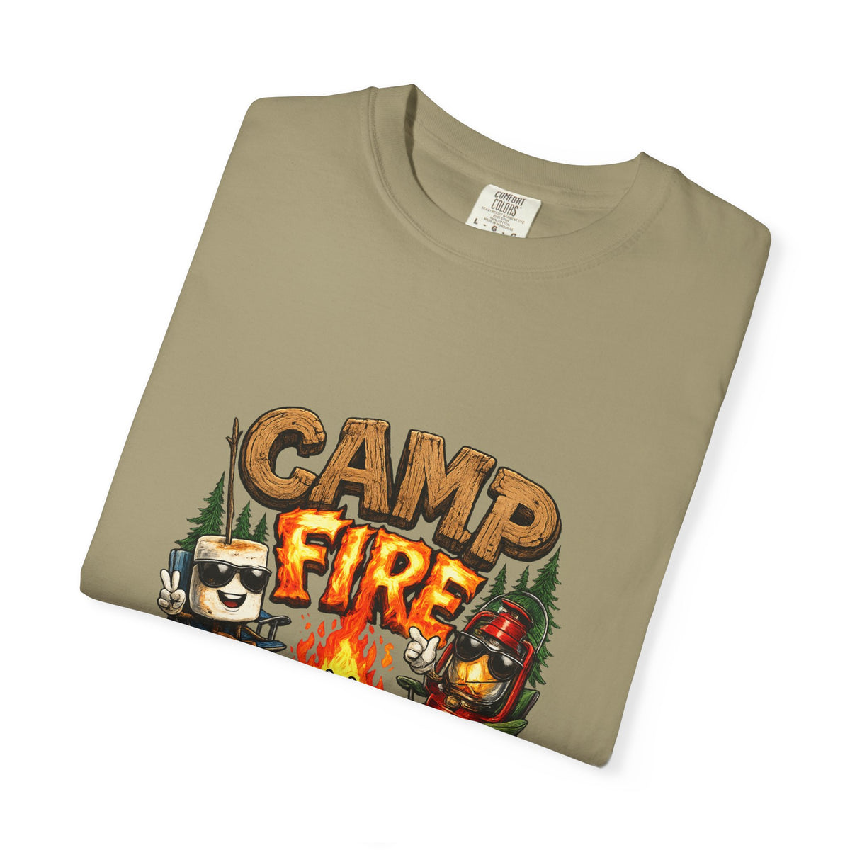 Campfire Gang T-Shirt | Camping Cartoon S'mores Bonfire Design