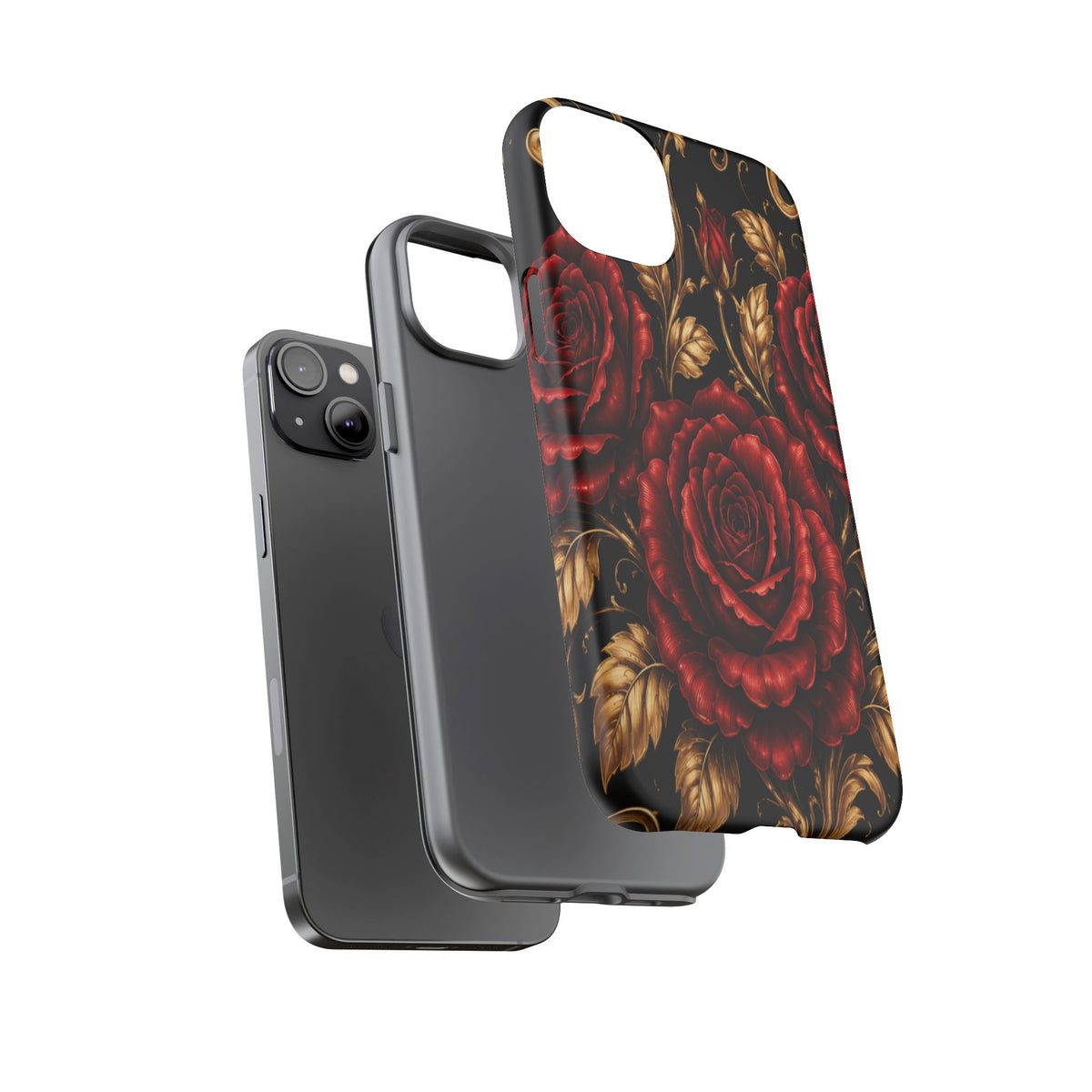 Tough Cases — Vintage Red Rose Floral Phone Case