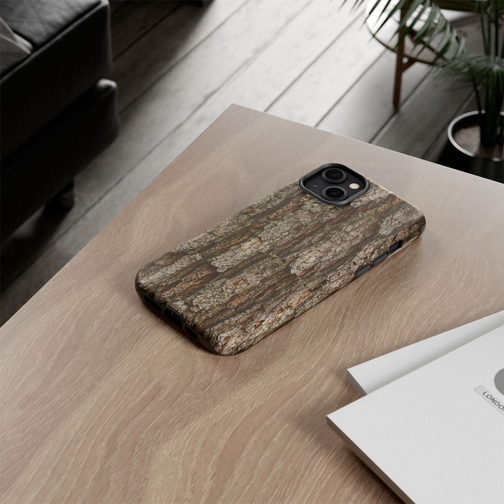 Bark Texture Phone Case - Rugged Woodland Camouflage for Nature Lovers