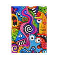 Abstract Pop Art Velveteen Plush Blanket — Colorful Psychedelic Faces Throw