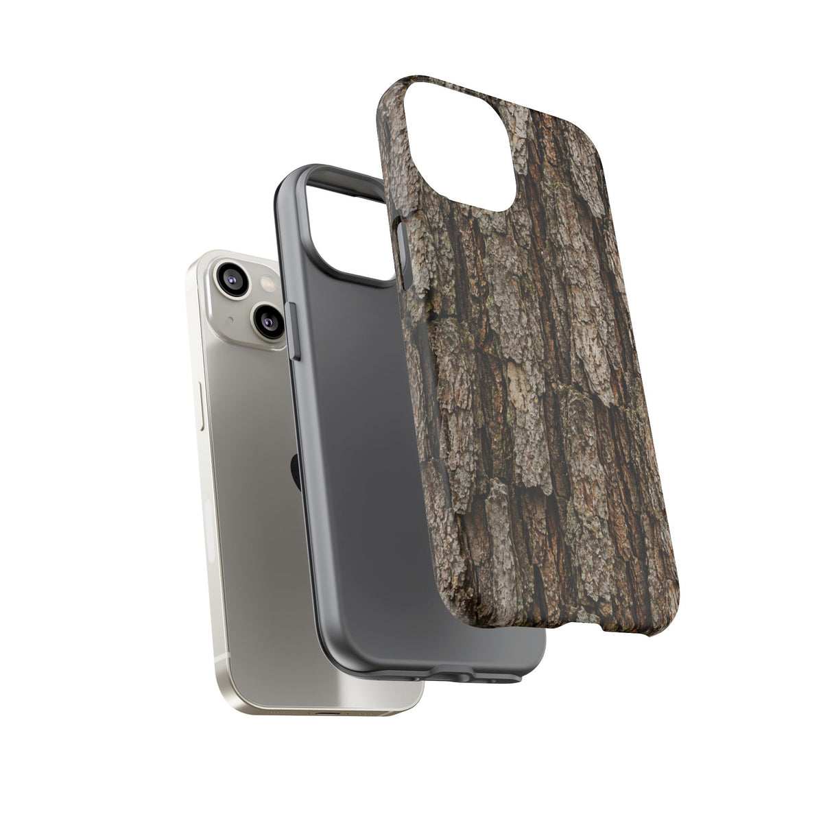 Bark Texture Phone Case - Rugged Woodland Camouflage for Nature Lovers