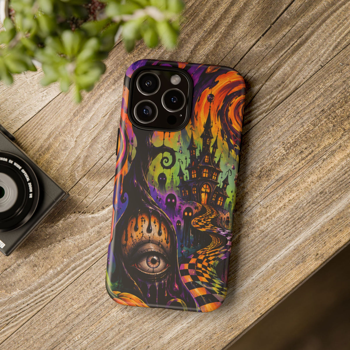 Phone Case — Psychedelic Haunted House Halloween Design
