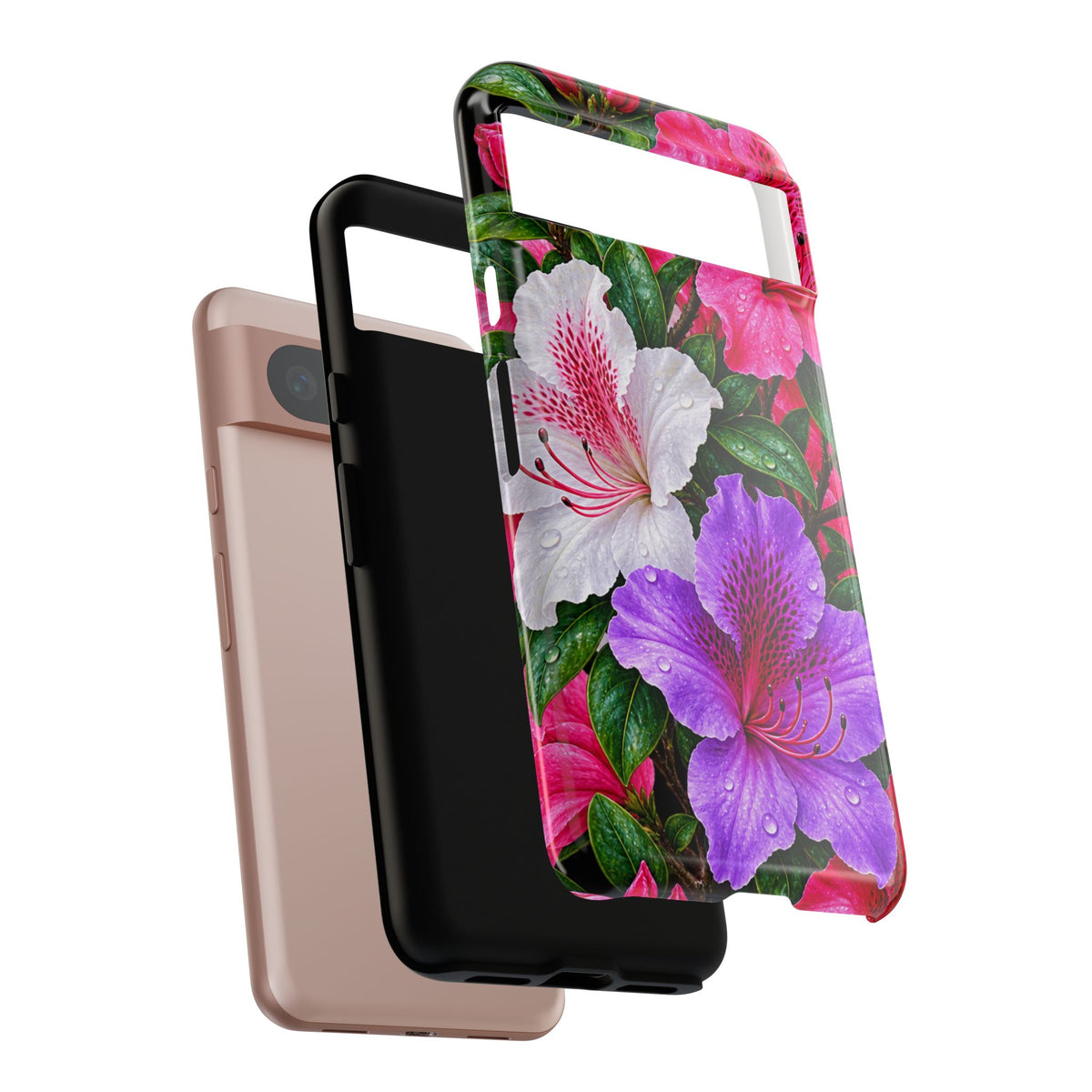 Floral Azalea Phone Case — Vibrant Pink & Purple Blossom Protection