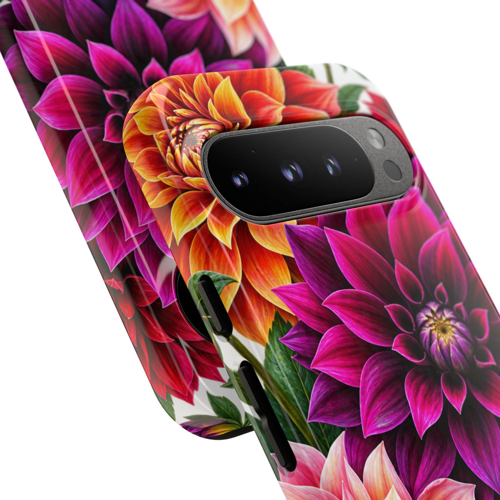 Floral Dahlia Tough Phone Case — Vibrant Protective Floral Phone Cover