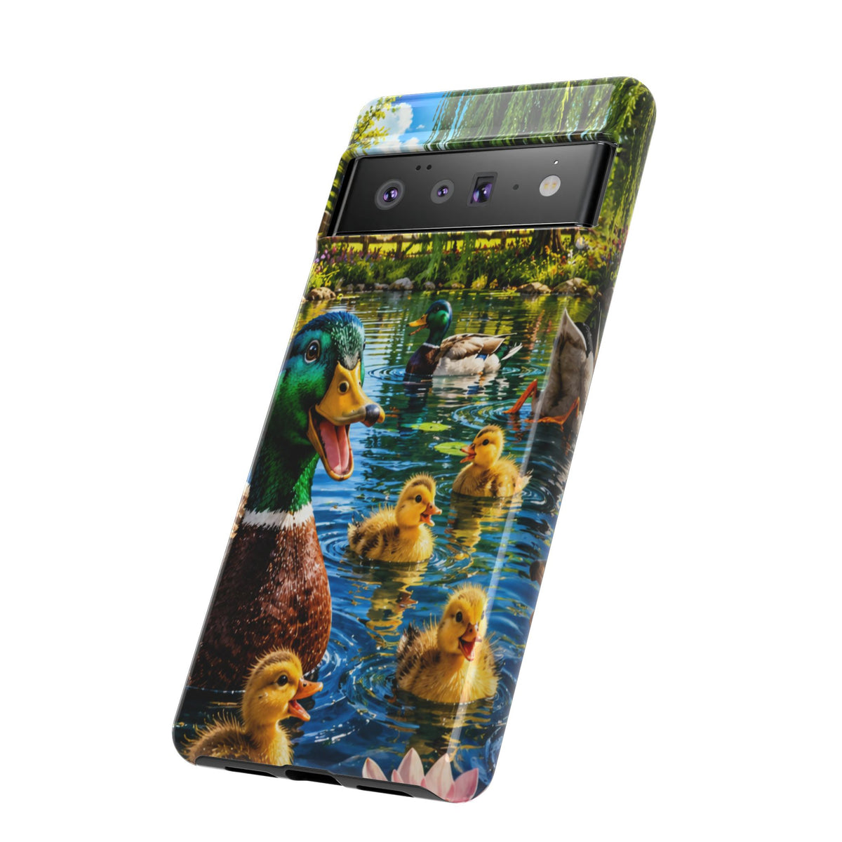 Duck Family Phone Case — Cute Mallard & Ducklings Protective Tough Case