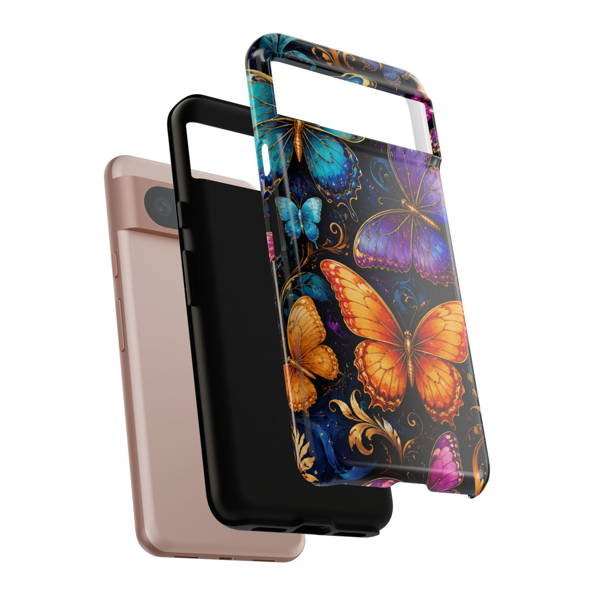 Butterfly Tough Phone Case — Colorful Floral Butterflies Protective Cover
