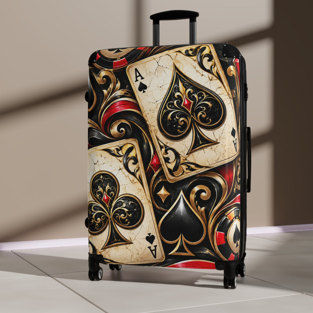 Ace of Spades Travel Suitcase – Vintage Playing Card Luggage