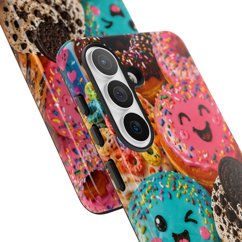 Donut Smile Tough Phone Case — Cute Colorful Desserts Protective Cover