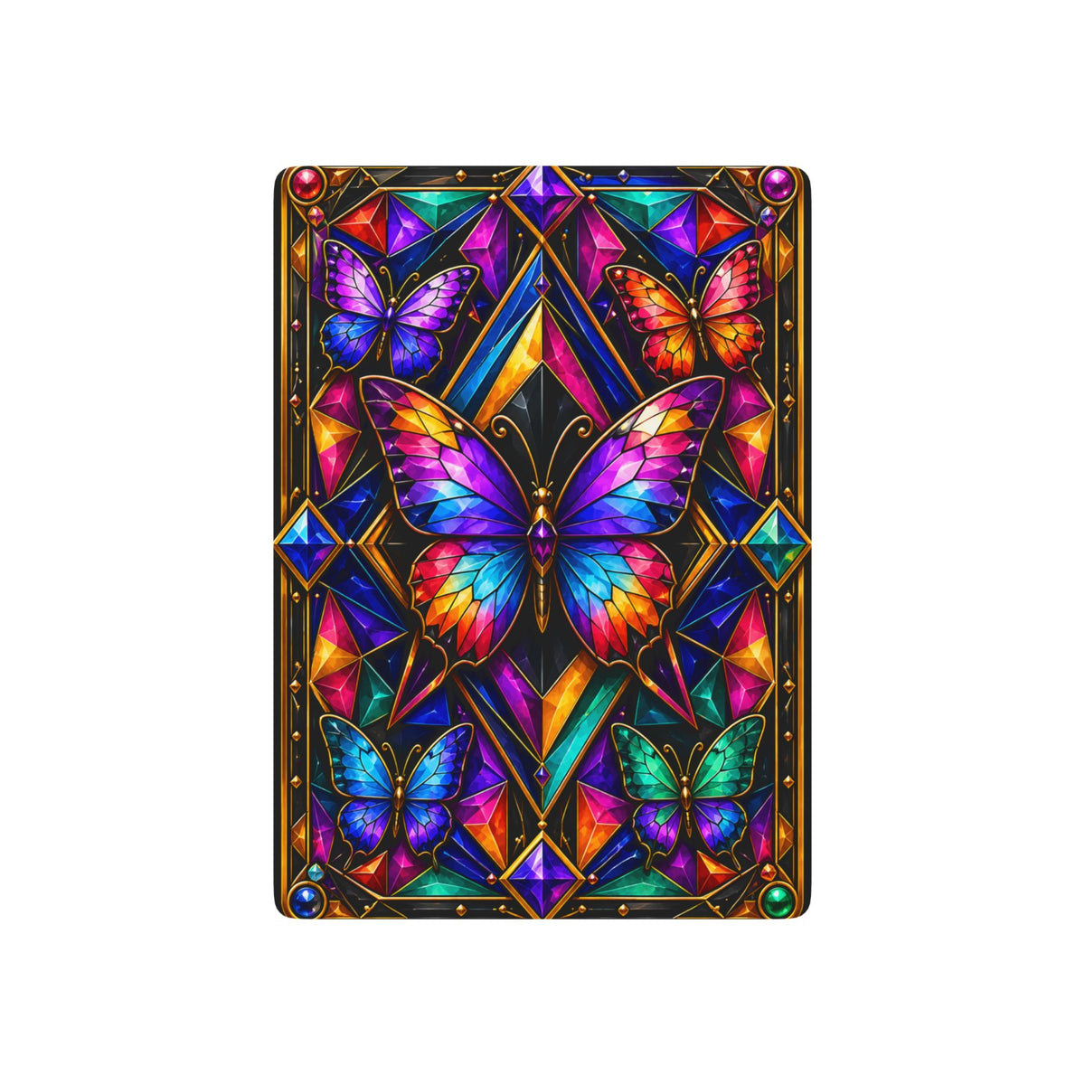 Butterfly Stained Glass Poker Playing Cards – Vibrant Deck for Game Nights & Gifts