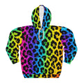 Rainbow Leopard Print Hoodie — Vibrant All-Over-Print Pullover