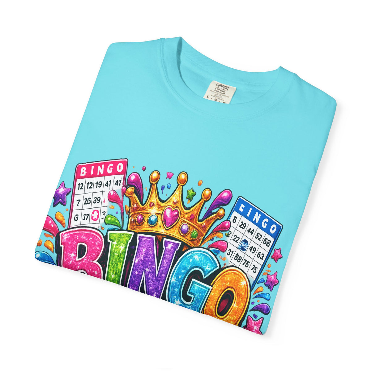 Bingo Queen T-shirt | Colorful Crown Bingo Balls Design