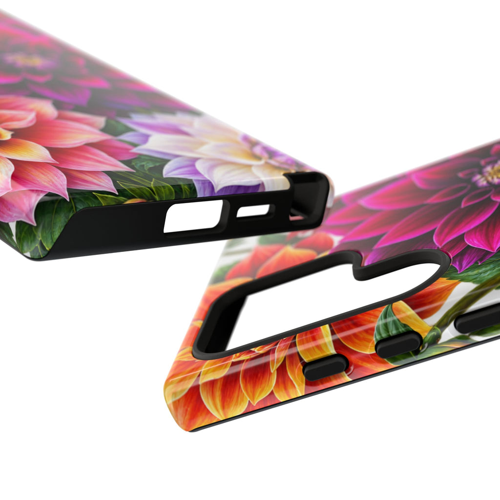 Floral Dahlia Tough Phone Case — Vibrant Protective Floral Phone Cover