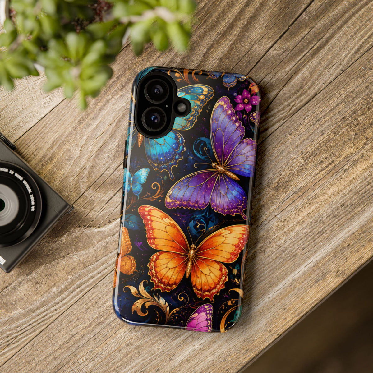 Butterfly Tough Phone Case — Colorful Floral Butterflies Protective Cover