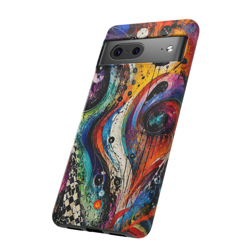 Abstract Cosmic Swirl Phone Case — Colorful Artistic iPhone Tough Case