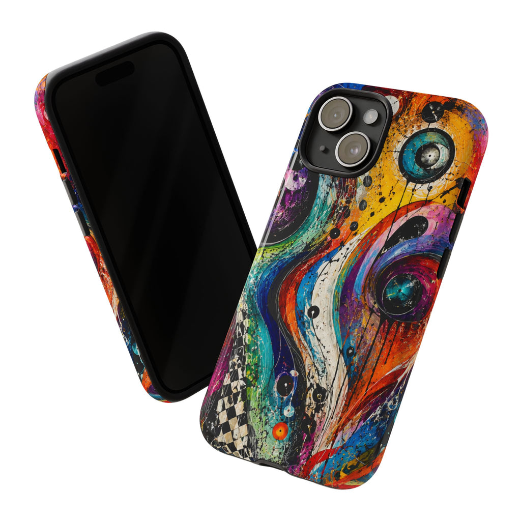 Abstract Cosmic Swirl Phone Case — Colorful Artistic iPhone Tough Case
