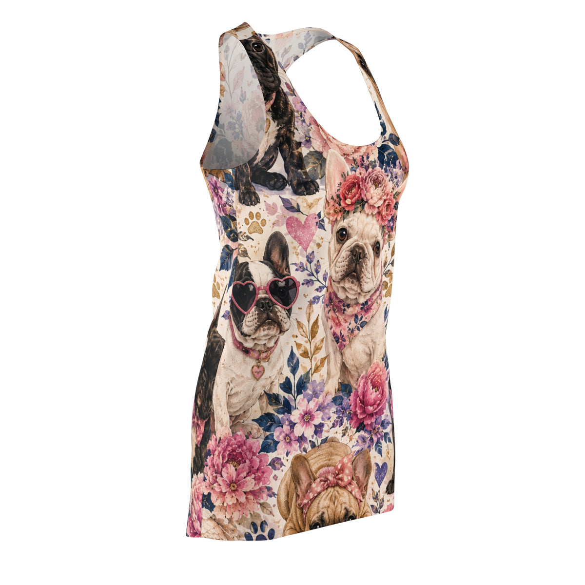 Floral French Bulldog Dress | Racerback