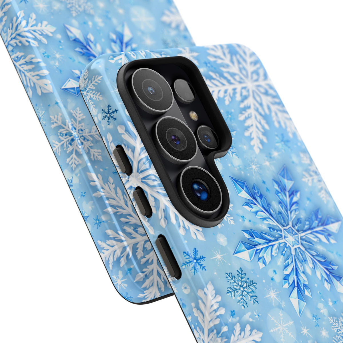 Winter Snowflake Tough Phone Case — Blue Holiday Protective Cover