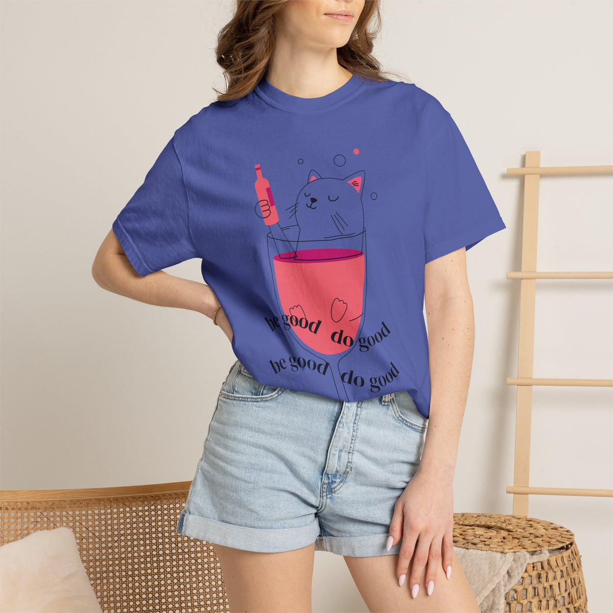 Cat in Wine Glass T-shirt | be good do good design