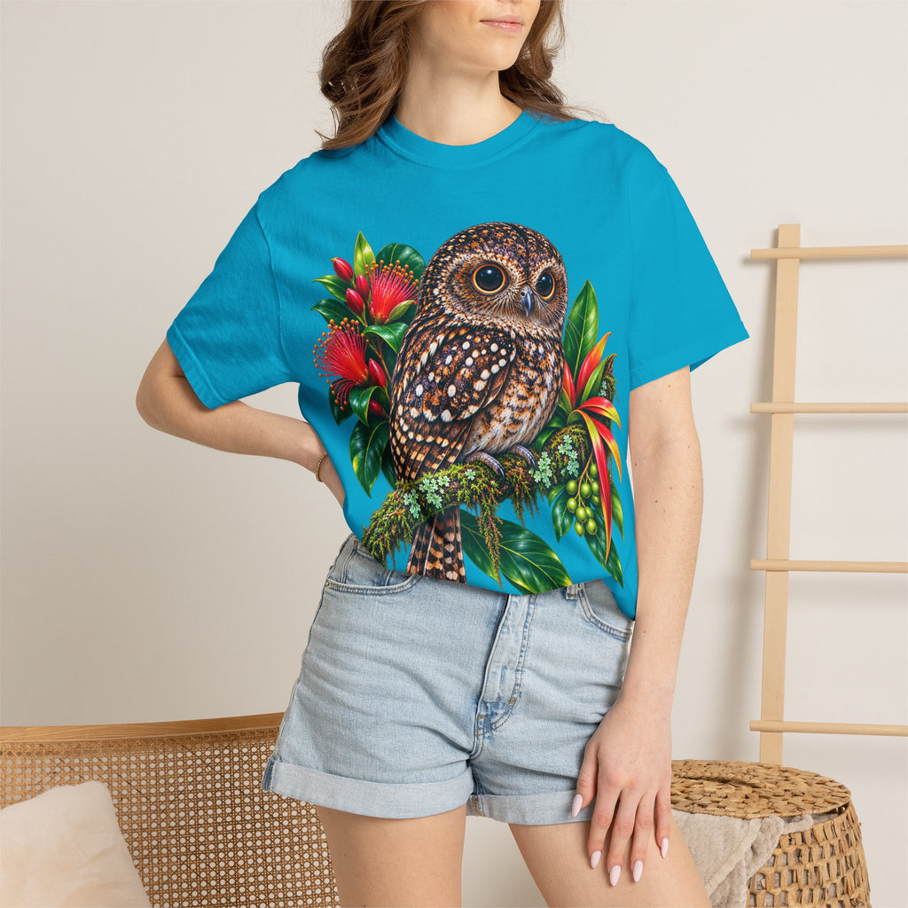 Owl & Hibiscus Shirt — Tropical Owl Graphic T-Shirt