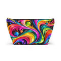 Vibrant Swirl Accessory Pouch — Colorful T-Bottom Makeup Bag