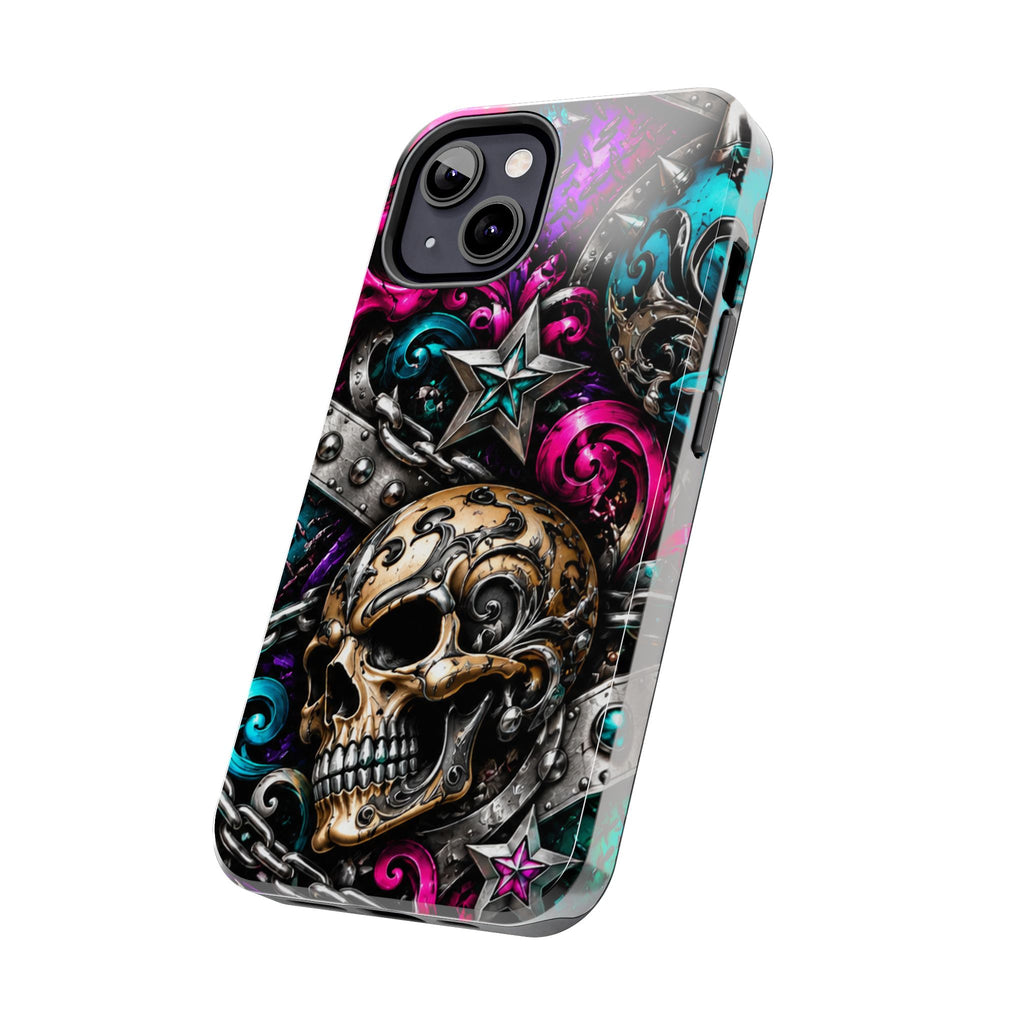 Skull & Stars Tough Phone Case | Colorful Gothic Skull Phone Case