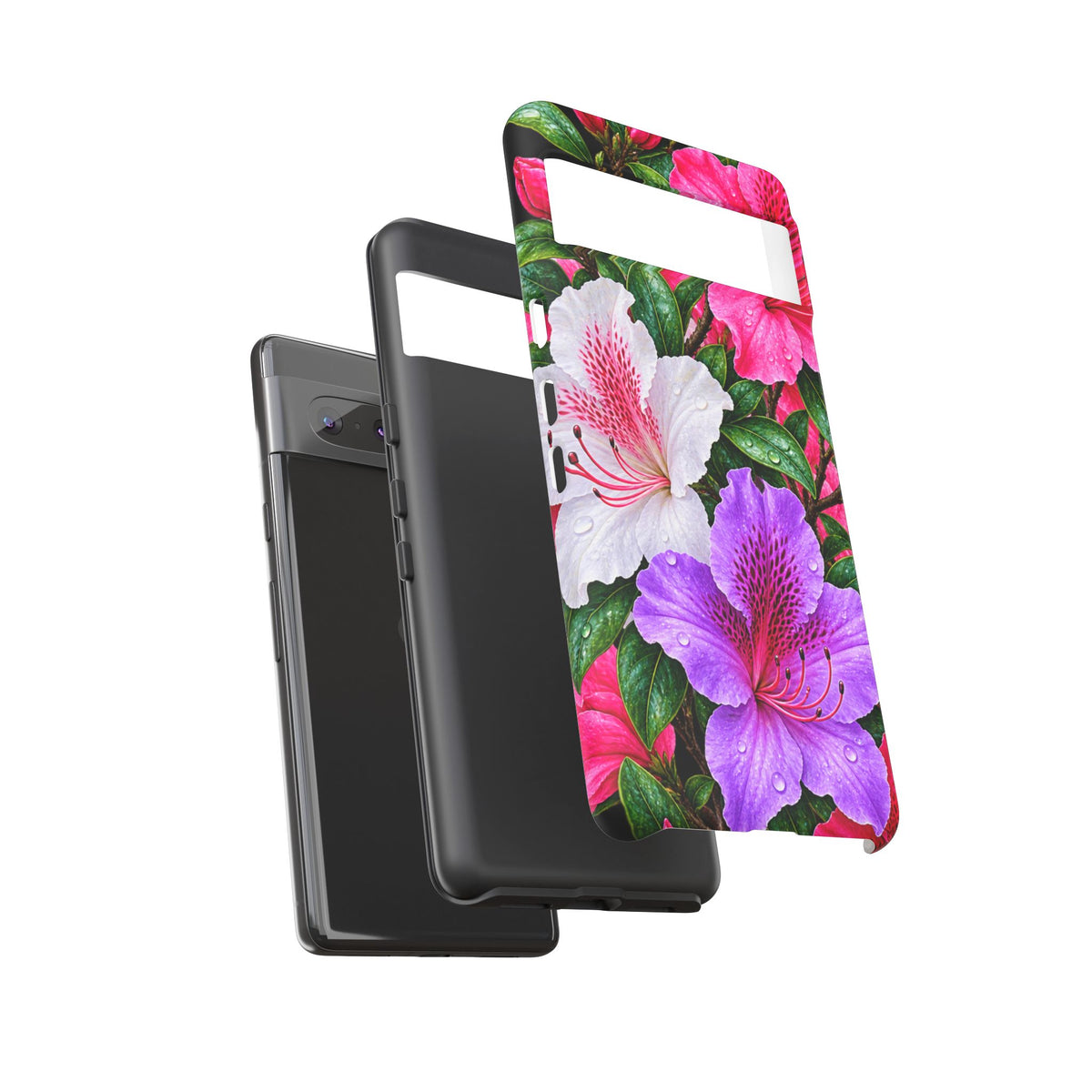 Floral Azalea Phone Case — Vibrant Pink & Purple Blossom Protection