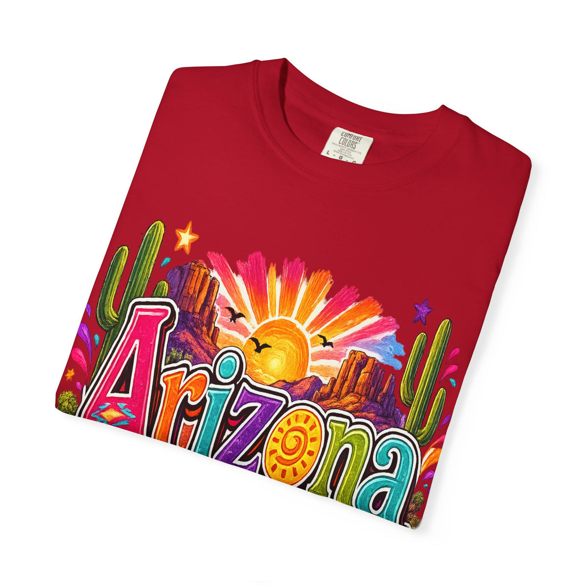 Arizona Desert Sunset T-shirt | Cactus, Saguaro, Floral Scenic Tee
