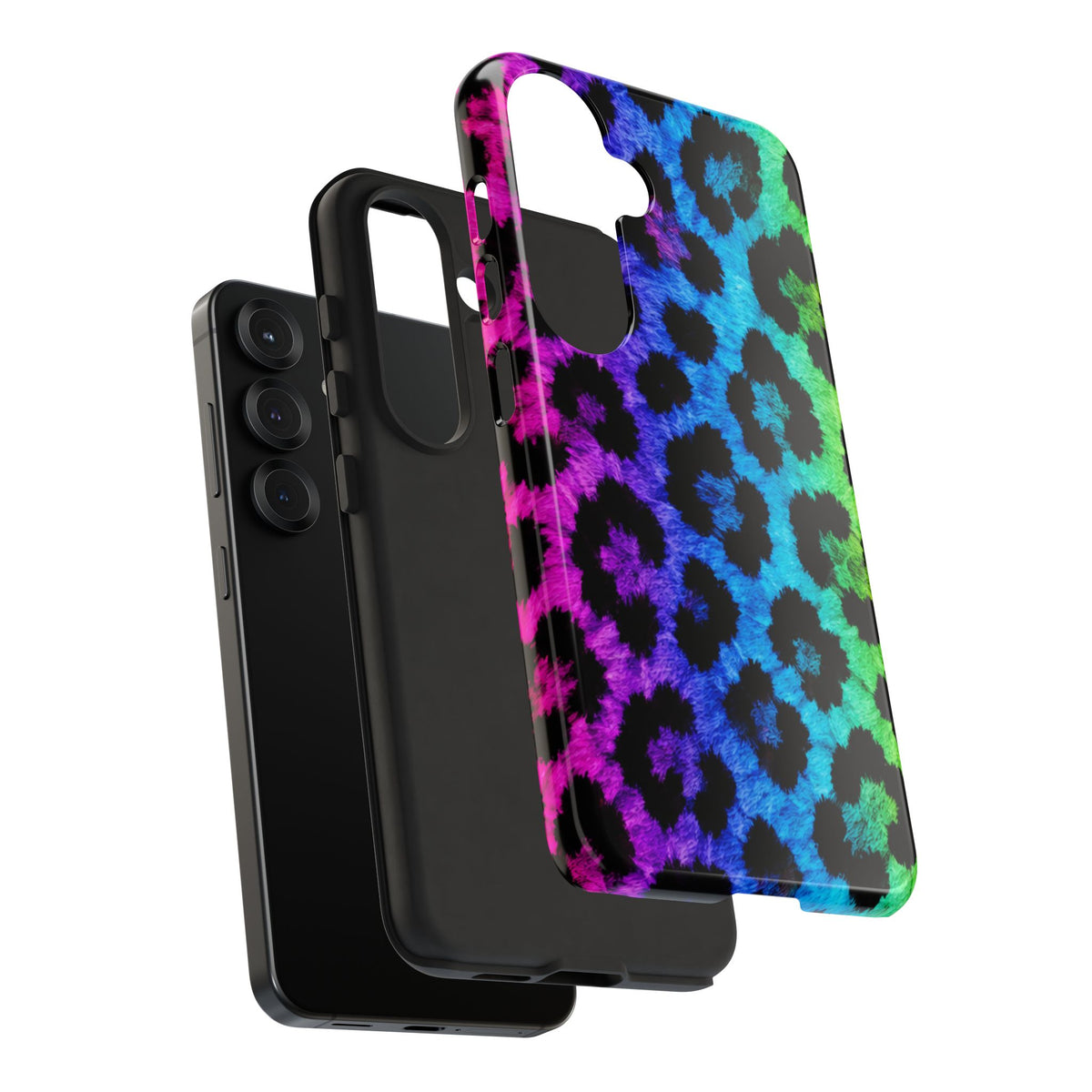 Neon Rainbow Leopard Tough Case – Colorful Animal Print Phone Cover