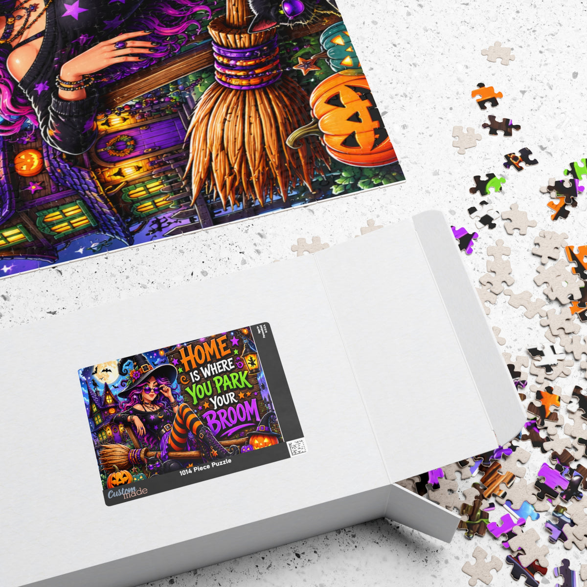 Witch with Broom Puzzle | Home Is Where You Park Your Broom Halloween