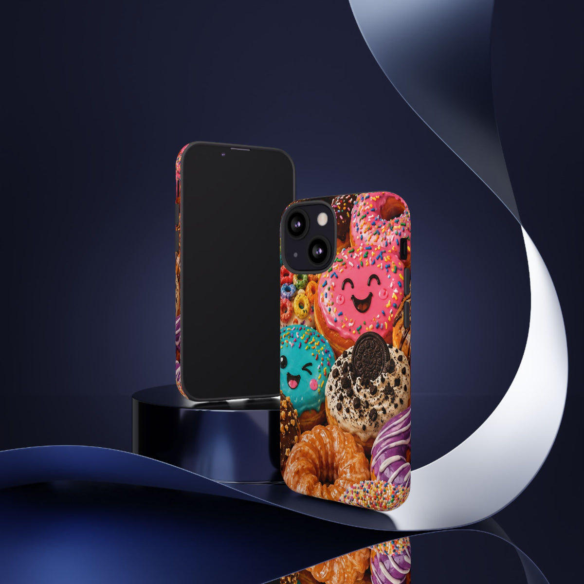 Donut Smile Tough Phone Case — Cute Colorful Desserts Protective Cover