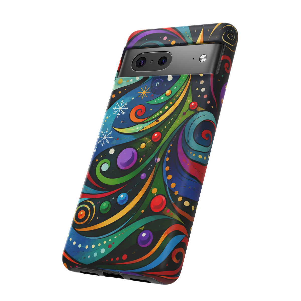 Colorful Swirl Christmas Tree Tough Phone Case