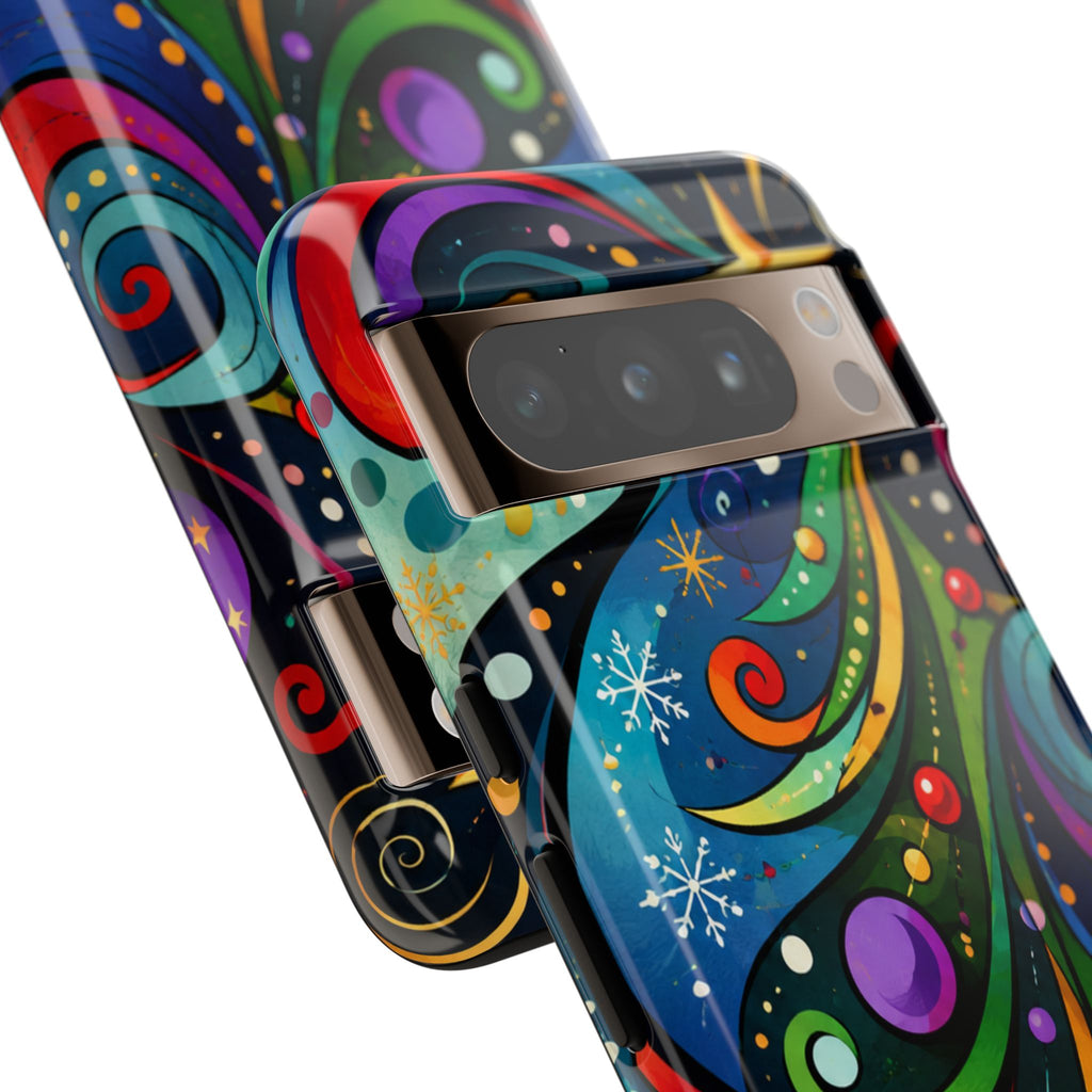 Colorful Swirl Christmas Tree Tough Phone Case