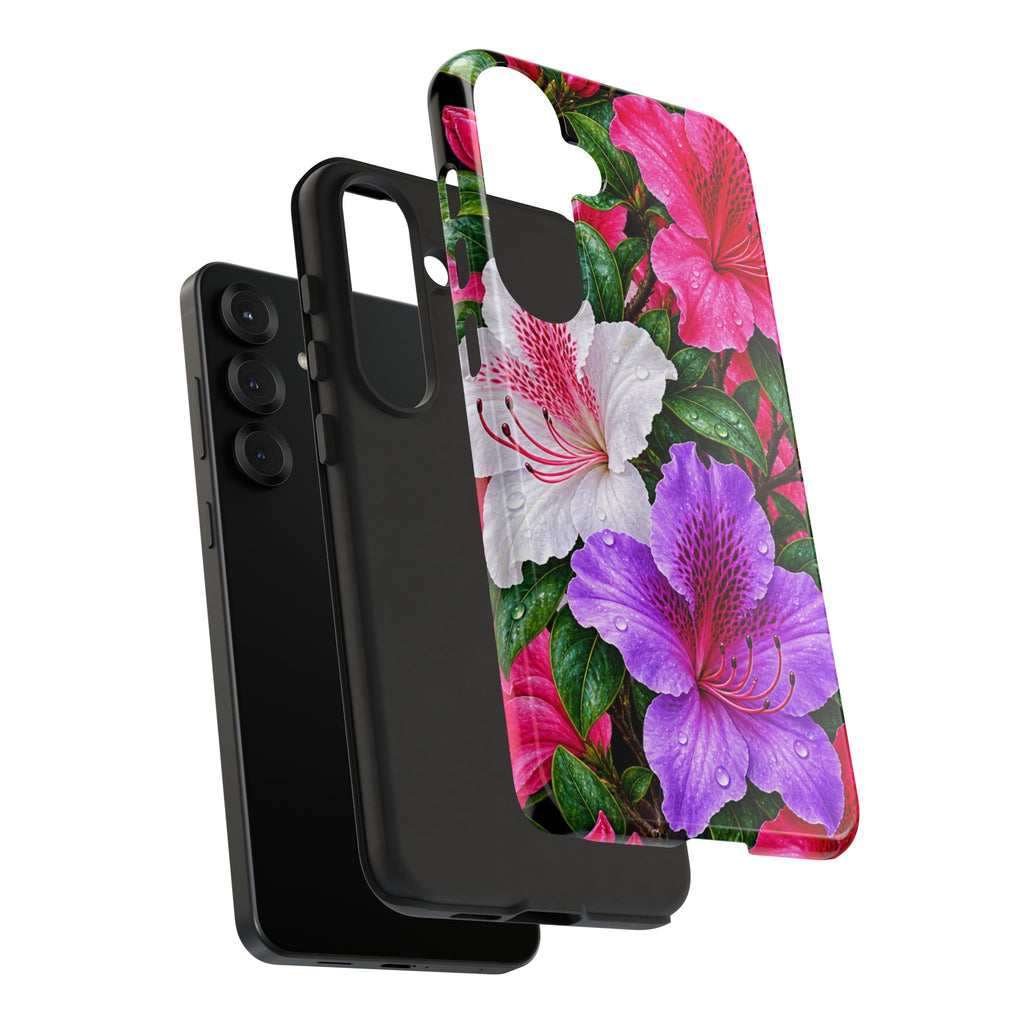 Floral Azalea Phone Case — Vibrant Pink & Purple Blossom Protection