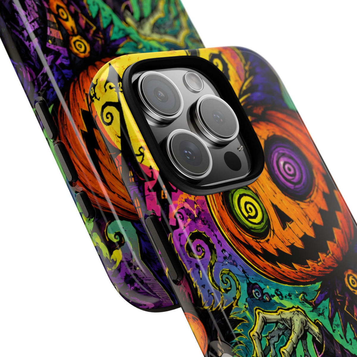 Halloween Pumpkin Skull Phone Case — Psychedelic Jack-o'-Lantern Tough Case
