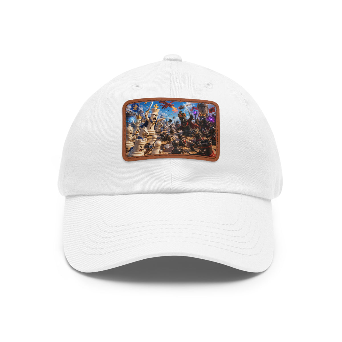 Dad Hat with Leather Patch (Rectangle)