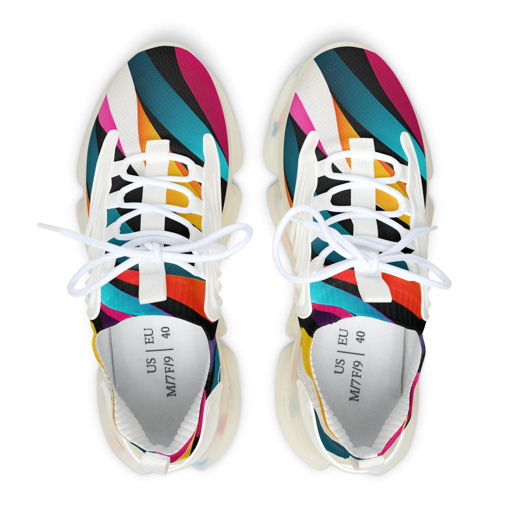 Women's Mesh Sneakers — Colorful Retro Wave Athletic Shoes