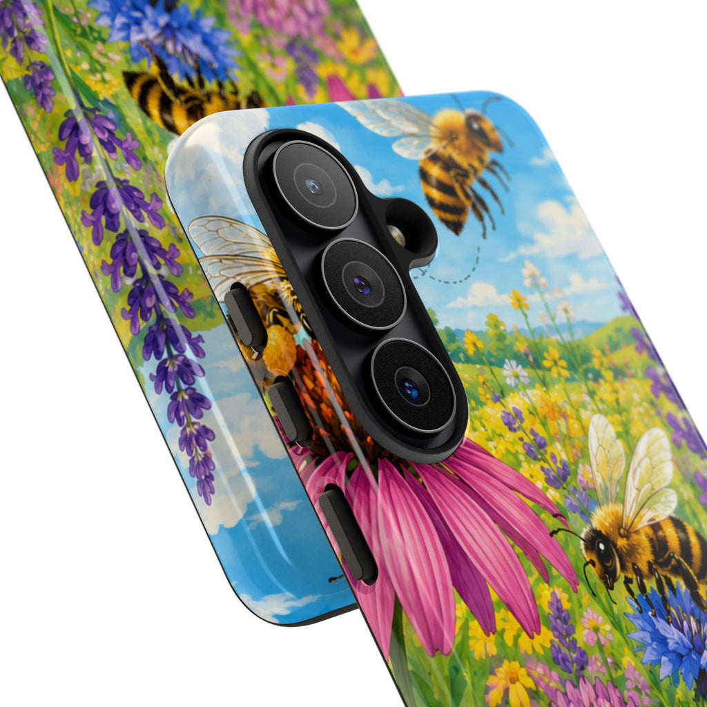 Bee Meadow Phone Case — Floral Honeybee Protective Cover