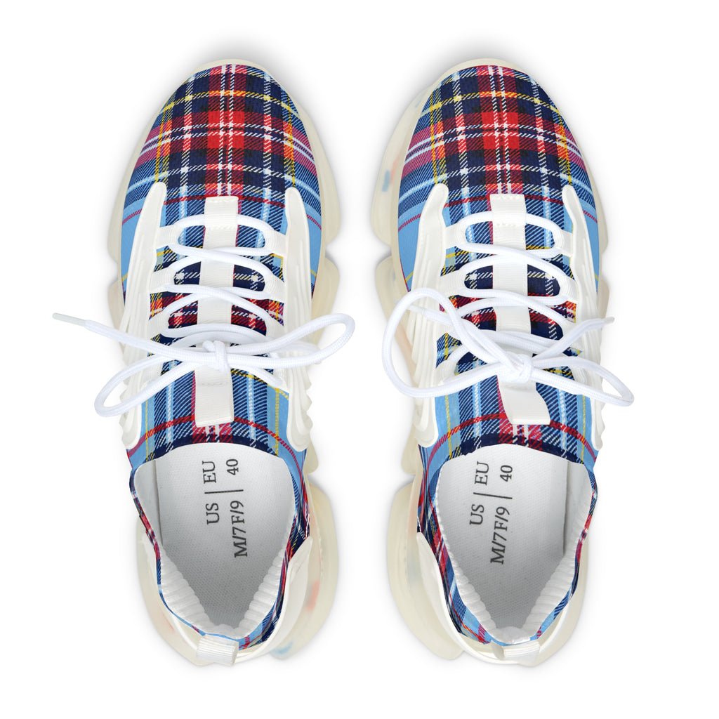 Plaid Mesh Sneakers — Women’s Lightweight Breathable Fashion Trainers