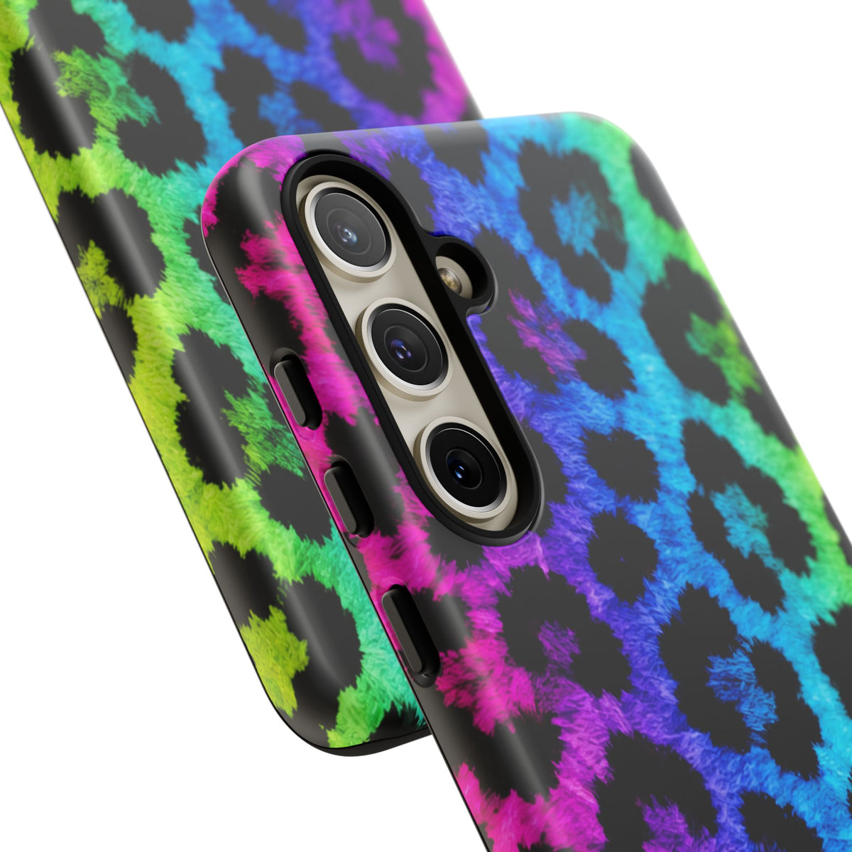 Neon Rainbow Leopard Tough Case – Colorful Animal Print Phone Cover