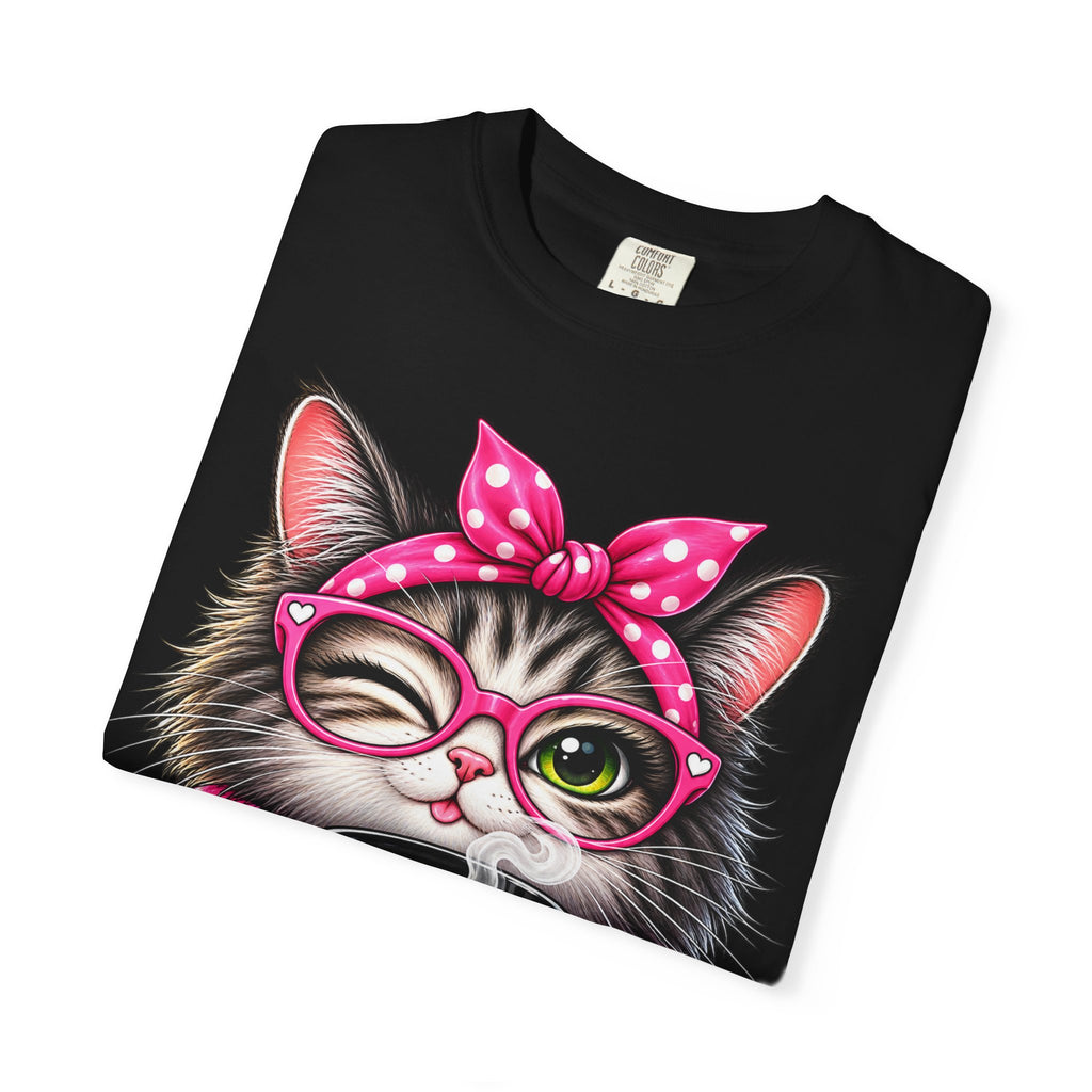 Cat Coffee Tee — "Coffee First Then People" Cute Cat Graphic T-Shirt
