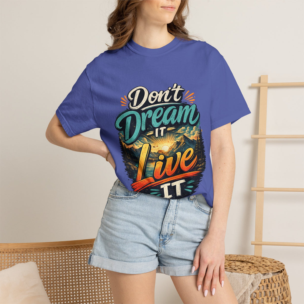 Don’t Dream It Live It T-shirt | Adventure Sunset Typography